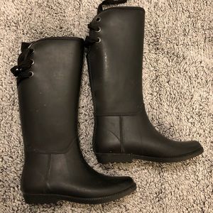 Rain Boots w/ Lace Up Detail
